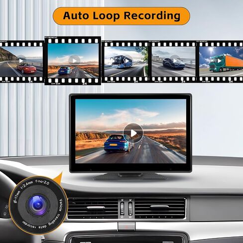 Latest 2024 10.1 Inch Portable Car Stereo with Apple CarPlay/Android Auto, 4K DVR Dash Cam with ADAS Carplay Screen with 1080P AUX/FM,Dual Bluetooth Backup Camera,Mirror Link,Voice Control,Navigation in Saudi Arabia