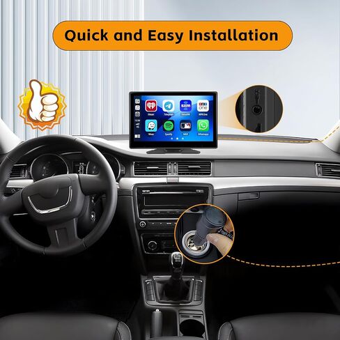 Latest 2024 10.1 Inch Portable Car Stereo with Apple CarPlay/Android Auto, 4K DVR Dash Cam with ADAS Carplay Screen with 1080P AUX/FM,Dual Bluetooth Backup Camera,Mirror Link,Voice Control,Navigation in Saudi Arabia