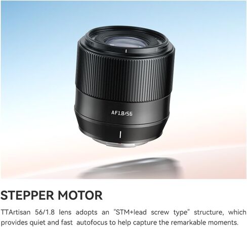 TTartisan AF 56mm F1.8 APS-C Autofocus Lens for Nikon Z Mount Camera, Large Aperture, Support Type-c Upgrade, Eye Auto Focus, Compatible with Zfc Z50 Z5 Z6 Z7 Z8 Z9 Z7 Mark II in Saudi Arabia