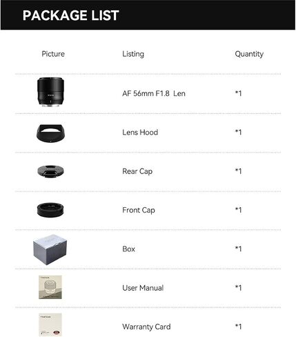 TTartisan AF 56mm F1.8 APS-C Autofocus Lens for Nikon Z Mount Camera, Large Aperture, Support Type-c Upgrade, Eye Auto Focus, Compatible with Zfc Z50 Z5 Z6 Z7 Z8 Z9 Z7 Mark II in Saudi Arabia