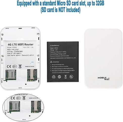 WiFi Box, Portable MF925 4G LTE Wireless Network Router WiFi Box Data Terminal Box WiFi Wireless Router Card for Home Office Travel in Saudi Arabia