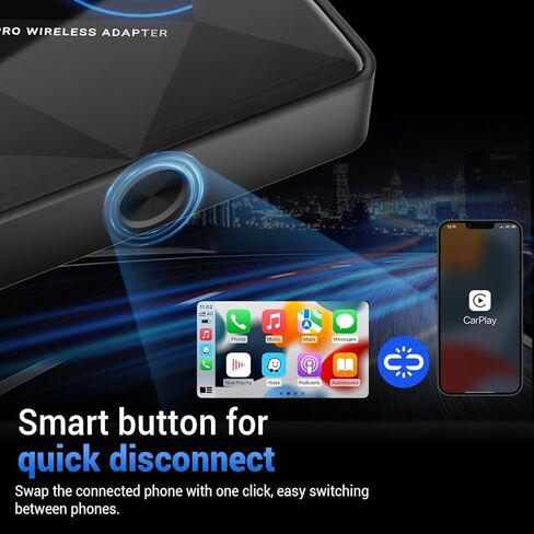 محول CarPlay اللاسلكي لجهاز iPhone - إصدار OTTOCAST U2-AIR Pro 2024 محول Apple CarPlay اللاسلكي سلكي إلى لاسلكي، CarPlay اللاسلكي لسيارة CarPlay السلكية in Kuwait
