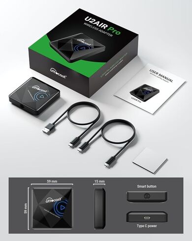 محول CarPlay اللاسلكي لجهاز iPhone - إصدار OTTOCAST U2-AIR Pro 2024 محول Apple CarPlay اللاسلكي سلكي إلى لاسلكي، CarPlay اللاسلكي لسيارة CarPlay السلكية in Kuwait