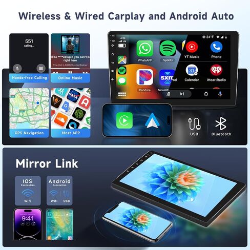 Hodozzy 2G 64G راديو السيارة Android لهوندا سيفيك 2001 2002 2003 2004 2005 Carplay Android Auto Mirror Link، 9 بوصة تعمل باللمس راديو بلوتوث GPS للملاحة WiFi FM RDS Hifi، كاميرا احتياطية in Saudi Arabia