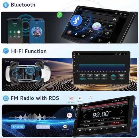 Hodozzy 2G 64G راديو السيارة Android لهوندا سيفيك 2001 2002 2003 2004 2005 Carplay Android Auto Mirror Link، 9 بوصة تعمل باللمس راديو بلوتوث GPS للملاحة WiFi FM RDS Hifi، كاميرا احتياطية in Saudi Arabia