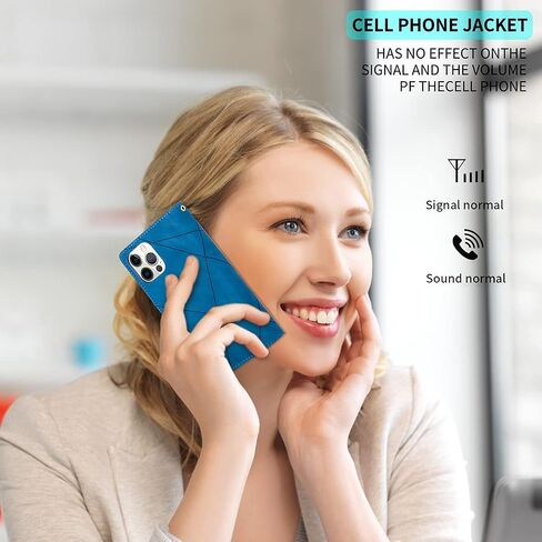 حافظة ZCDAYE لهاتف iPhone 15 Pro Max، وiPhone 15 Pro Max مع حامل بطاقة وحزام معصم، غطاء هاتف قابل للطي من الجلد لهاتف iPhone 15 Pro Max (6.7 بوصة)، أزرق in Kuwait