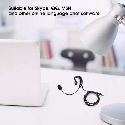 Earhook Type Microphone, Mobile Phone Headset Tablet Earphone MIC, Noise Cancelling Function, for Conferencing, Gaming, Chating in Saudi Arabia