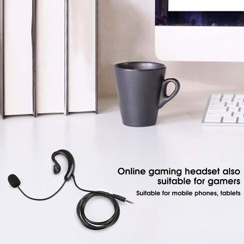 Earhook Type Microphone, Mobile Phone Headset Tablet Earphone MIC, Noise Cancelling Function, for Conferencing, Gaming, Chating in Saudi Arabia
