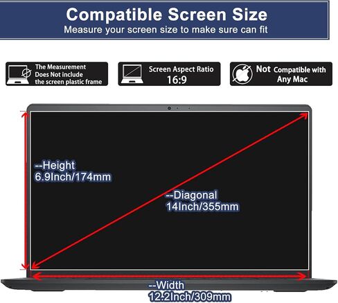 14 inch Removable Anti Glare Blue Light Screen Protector for HP/Dell/Sony/Samsung/Lenovo/Acer/MSI/Razer Blade/LG Gram 14" 16:9 Laptop LED PC Anti-UV Eye Protection Reduce Eye Fatigue (bubble free) in Saudi Arabia