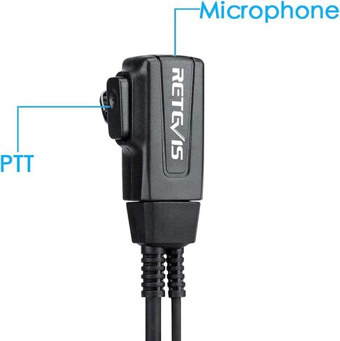 سماعة أذن Retevis Walkie Talkie متوافقة مع Midland Walkie Talkie، متوافقة مع Midland GXT1000VP4 GXT1050VP4 GXT1000XB LXT500VP3 LXT600VP3، سماعة أذن راديو ثنائية الاتجاه مع ميكروفون (عبوة واحدة) in Saudi Arabia