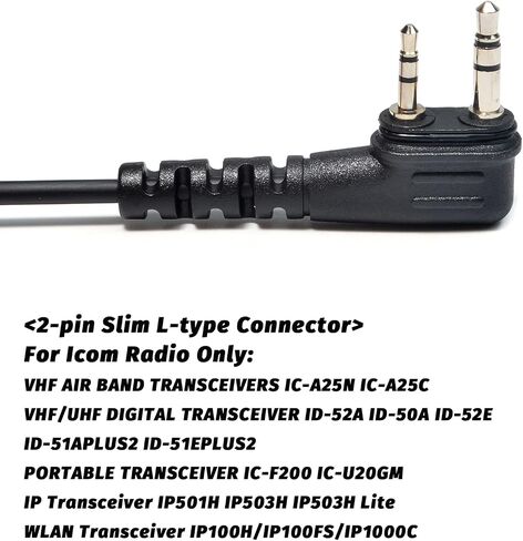 TWAYRDIO Walkie Talkie Earpiece Two Way Radio Headset with Mic Microphone and G Shape Ear Hook for ICOM ID-51A ID-51 ID-31A ID-52A VHF/UHF Digital Transceiver IC-A25N IC-A25C VHF Airband Transceiver in Saudi Arabia