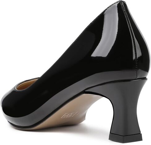 SKYSTERRY Women's Square Toe Casual Office Slip On Patent Spool Low Heel Pumps Shoes 2 Inch in Saudi Arabia