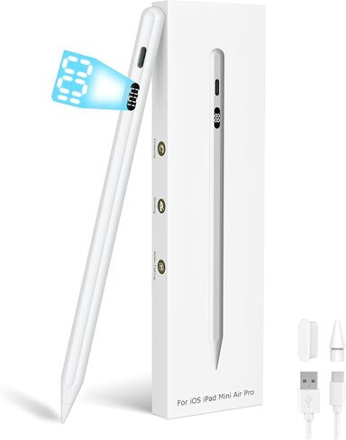 قلم شاشة لجهاز iPad 10th/9th Gen مع شاشة طاقة LED، رفض راحة اليد، حساس للإمالة، قلم Apple iPad متوافق مع iPad 10/9/8/7/6(2018-2022)، iPad Air 5/4/3، iPad Pro 11/12.9 بوصة، آيباد ميني 6/5 in Kuwait
