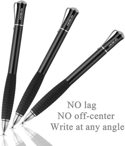 MEKO (2nd Generation) [2 in 1 Precision Series] Disc Stylus/Styli for iPhone7/7plus, iPad 4/ iPad Mini and All Touch Screen Devices Bundle with 3 Replacement Tips (1Pcs,Black) in Kuwait