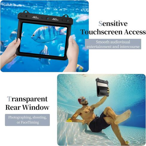 حافظة كمبيوتر لوحي مقاومة للماء من MoKo متوافقة مع Fire HD 8/Fire 7، iPad Mini 6/5/4/3، Galaxy Tab Pro 8.4، Tab S2/Tab E/Tab A 8.0 8.4 حتى 8.5 بوصة، حقيبة حامل جافة لمطبخ الحمام الحقيبة الوقوف، أسود in Saudi Arabia