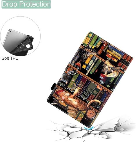 for Kindle Fire HD 8 & 8 Plus Case (12th/10th Gen), Bookshelf Cat in Saudi Arabia