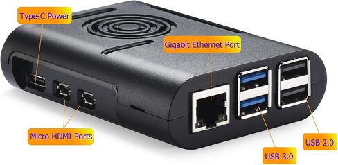 حافظة لـ Raspberry Pi 5، وPi 5 مع مروحة تبريد PWM ومبدد حرارة Raspberry Pi 5 لـ Raspberry Pi 5 (مع مروحة PWM مقاس 30 مم) in Kuwait