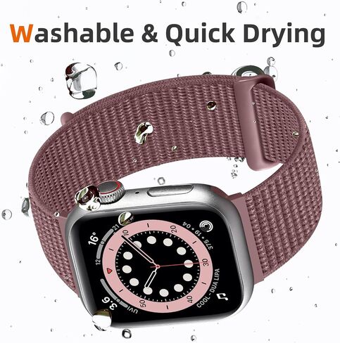 DaQin Nylon Sport Loop Compatible with Apple Watch Band 40mm 38mm 41mm 42mm 44mm 45mm 49mm, Soft Breathable Braided Straps Wristbands for iWatch Bands for Women Men Series 9 8 7 6 5 4 3 2 1 SE Ultra in Kuwait