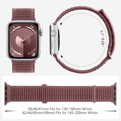 DaQin Nylon Sport Loop Compatible with Apple Watch Band 40mm 38mm 41mm 42mm 44mm 45mm 49mm, Soft Breathable Braided Straps Wristbands for iWatch Bands for Women Men Series 9 8 7 6 5 4 3 2 1 SE Ultra in Kuwait