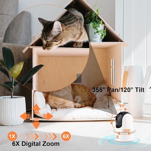 Home Security Cameras Indoor Wireless, 5MP Super HD Dual Band 5Ghz WiFi Camera with Pan Tilt Zoom, Smart Home Baby Camera for Pet, 2-Way Audio, Sound/Motion Alerts, Work with Alexa & Google in Saudi Arabia