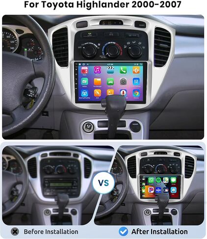 [8 CORE 2G+64G] Car Radio for Toyota Highlander 2000-2007 with Wireless Apple Carplay/Android Auto, 9 Inch Android 13 IPS Touch Screen Car Stereo, Bluetooth, GPS, WiFi, SWC, DSP + Backup Camera in Saudi Arabia