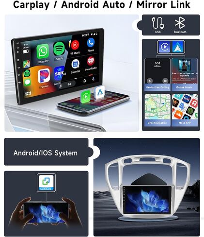 [8 CORE 2G+64G] Car Radio for Toyota Highlander 2000-2007 with Wireless Apple Carplay/Android Auto, 9 Inch Android 13 IPS Touch Screen Car Stereo, Bluetooth, GPS, WiFi, SWC, DSP + Backup Camera in Saudi Arabia