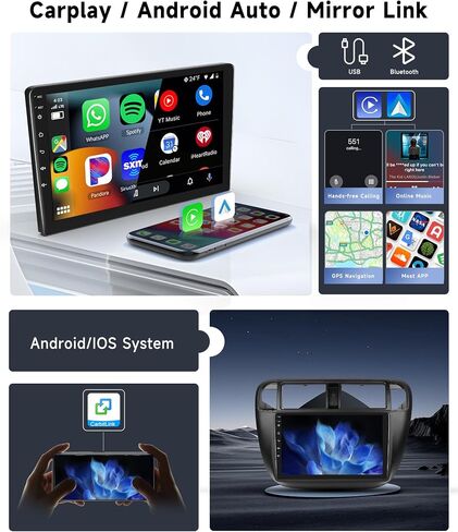 [8 CORE 2G+64G] راديو سيارة Honda Civic 1996-2001 مع Carplay لاسلكي/Android Auto، 9 بوصة Android 13 IPS شاشة تعمل باللمس ستيريو سيارة، بلوتوث، GPS Navi، WiFi، SWC، DSP + كاميرا احتياطية in Kuwait