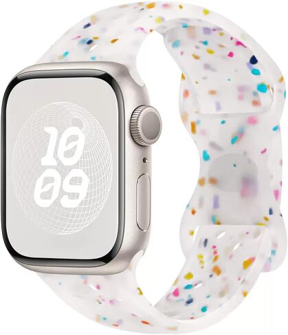 سوار سيليكون رياضي مسامي متوافق مع أساور ساعة Apple 40 مم 38 مم 44 مم 41 مم 45 مم 42 مم 49 مم للنساء والرجال، سوار معصم ناعم من البلاستيك المعاد تدويره لسلسلة iWatch Bands 9 SE 8 7 6 5 4 3 2 1 Ultra in Saudi Arabia