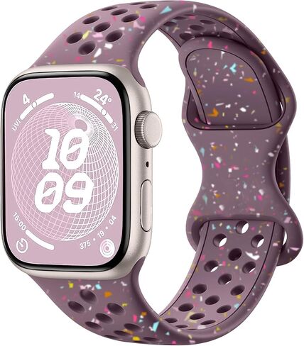 سوار سيليكون رياضي مسامي متوافق مع أساور ساعة Apple 40 مم 38 مم 44 مم 41 مم 45 مم 42 مم 49 مم للنساء والرجال، سوار معصم ناعم من البلاستيك المعاد تدويره لسلسلة iWatch Bands 9 SE 8 7 6 5 4 3 2 1 Ultra in Saudi Arabia