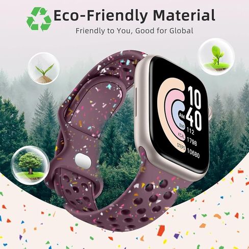 سوار سيليكون رياضي مسامي متوافق مع أساور ساعة Apple 40 مم 38 مم 44 مم 41 مم 45 مم 42 مم 49 مم للنساء والرجال، سوار معصم ناعم من البلاستيك المعاد تدويره لسلسلة iWatch Bands 9 SE 8 7 6 5 4 3 2 1 Ultra in Saudi Arabia