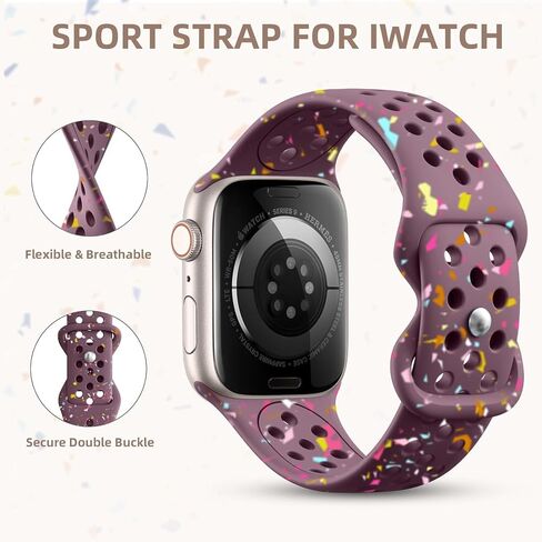 سوار سيليكون رياضي مسامي متوافق مع أساور ساعة Apple 40 مم 38 مم 44 مم 41 مم 45 مم 42 مم 49 مم للنساء والرجال، سوار معصم ناعم من البلاستيك المعاد تدويره لسلسلة iWatch Bands 9 SE 8 7 6 5 4 3 2 1 Ultra in Saudi Arabia