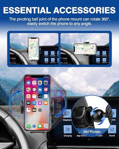 حامل هاتف السيارة Autorder لـ 2020-2024 Volkswagen ID.4 VW ID4 ملحقات الهاتف جبل شاشة 12 بوصة للهاتف الخلوي حاملات السيارات بدون استخدام اليدين دوران 360 درجة in Saudi Arabia