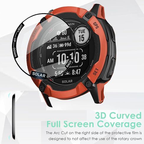 Compatible for Garmin Instinct 2X Solar Screen Protector, [3 Pack] 3D Full Coverage PET Soft Screen Protector Film Compatible for Garmin Instinct 2X Solar (3 pack) in Saudi Arabia