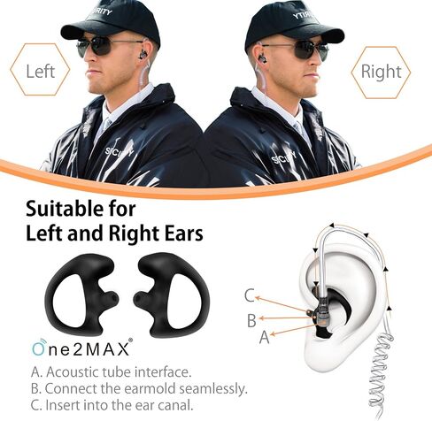 Silicone Ear Mold Earpiece Replacement - Medium EarMold Replacement Kit for Walkie Talkie Acoustic Radio Earpiece in Saudi Arabia