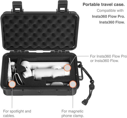 Waterproof Hard Carrying Case Compatible with Insta360 Flow Pro/Flow Gimbal Stabilizer, Portable Travel Case Holds Creator Combo and Accessories in Saudi Arabia