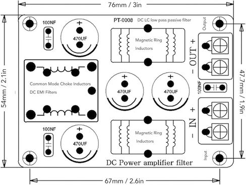 مرشح طاقة DC EMI، مرشح طاقة DC EMI تمرير منخفض 3 مراحل تصفية LC لوحة ترشيح للسيارات والدراجات النارية 50 فولت، إلكترونيات السيارات in Kuwait
