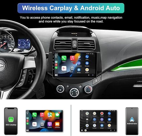 5GWiFi ترقية 4 جيجابايت + 32 جيجابايت راديو السيارة ستيريو لسيارة Chevy Spark 2013 2014 2015 مع Carplay اللاسلكي وAndroid Auto 9 بوصة Android 13 شاشة تعمل باللمس WiFi GPS بلوتوث كاميرا احتياطية in Kuwait