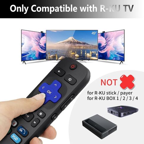 EFGWXYZ Replacement TV Remote Control for Rku- TV, for TCL/Hisense/Sharp/Philibs/Onn/Element/Insignia Rku- TV (NOT for Rku- Stick or Box)(2 Pack) (H-NDHS) in Saudi Arabia