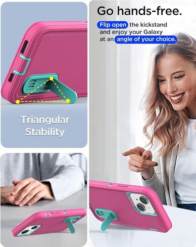 AICase iPhone 12/iPhone 12 Pro Case (2020) 6.1-Inch, Drop Protection Rugged Heavy Duty Case, Shockproof/Drop/Dust Proof 3-Layer Protective Tough Durable Cover_Pink in Kuwait