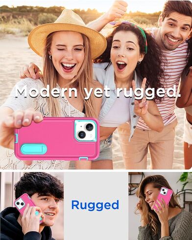 AICase iPhone 12/iPhone 12 Pro Case (2020) 6.1-Inch, Drop Protection Rugged Heavy Duty Case, Shockproof/Drop/Dust Proof 3-Layer Protective Tough Durable Cover_Pink in Kuwait