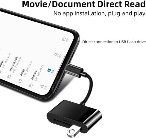 USB Type C Card Reader OTG Adapter Micro USB Sd/tf Card Reader for Android Phone Computer Multi-Function Data Transfer Cable Black in Saudi Arabia