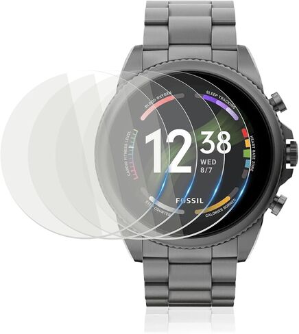 4-Pack 42mm Watch Tempered Screen Protectors Film, 2.5D 9H Hardness HD Clear Anti-Scratch Anti-Oil Waterproof Bubble-Free, Unisex Smartwatch Accessories Compatible for Fossil Gen 5/Gen 6 in Saudi Arabia