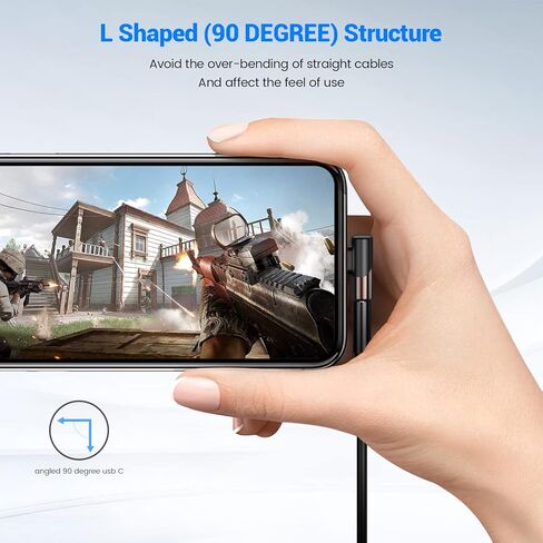 محول زاوية يمين USB C 90 درجة USB C ذكر إلى موسع USB C أنثى، موسع USB من النوع C Thunderbolt لأجهزة MacBook Pro وiMac وiPad Pro والكمبيوتر اللوحي والهواتف ونينتندو سويتش وأجهزة أخرى من النوع C in Kuwait