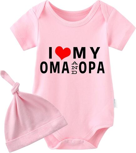 YSCULBUTOL Baby Twins Bodysuit I Love My Oma And Opa Baby Romper Newborn Baby Infant Outfits Boy Girl Clothes in Saudi Arabia