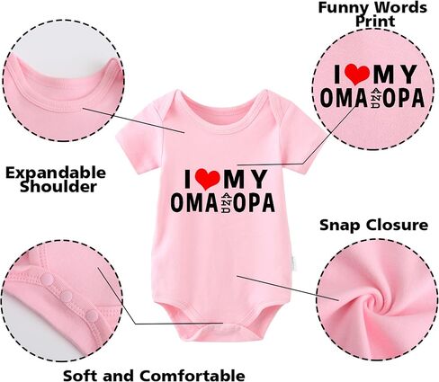 YSCULBUTOL Baby Twins Bodysuit I Love My Oma And Opa Baby Romper Newborn Baby Infant Outfits Boy Girl Clothes in Saudi Arabia