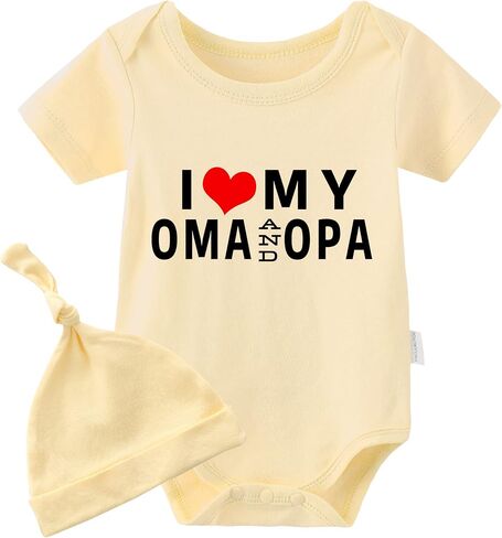 YSCULBUTOL Baby Twins Bodysuit I Love My Oma And Opa Baby Romper Newborn Baby Infant Outfits Boy Girl Clothes in Saudi Arabia