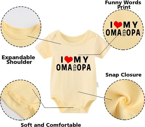 YSCULBUTOL Baby Twins Bodysuit I Love My Oma And Opa Baby Romper Newborn Baby Infant Outfits Boy Girl Clothes in Saudi Arabia