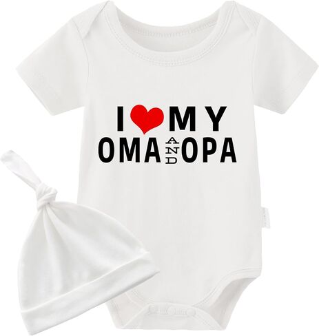 YSCULBUTOL Baby Twins Bodysuit I Love My Oma And Opa Baby Romper Newborn Baby Infant Outfits Boy Girl Clothes in Saudi Arabia