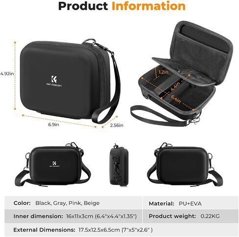 K&F Concept Digital Small Camera Case, Compact Waterproof Small Camera Bag, Lightweight Camera Sling Bag for CCD/Sony DSCW800/DSCW830/Canon PowerShot in Kuwait