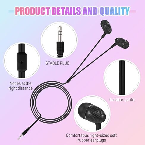 250 حزمة من سماعات الأذن السائبة للأطفال سماعات الأذن سماعات الفصل الدراسي مع سماعات الأذن السلكية للمدارس والفصول الدراسية والمكتبات الأطفال الطلاب هدية (أسود) in Kuwait